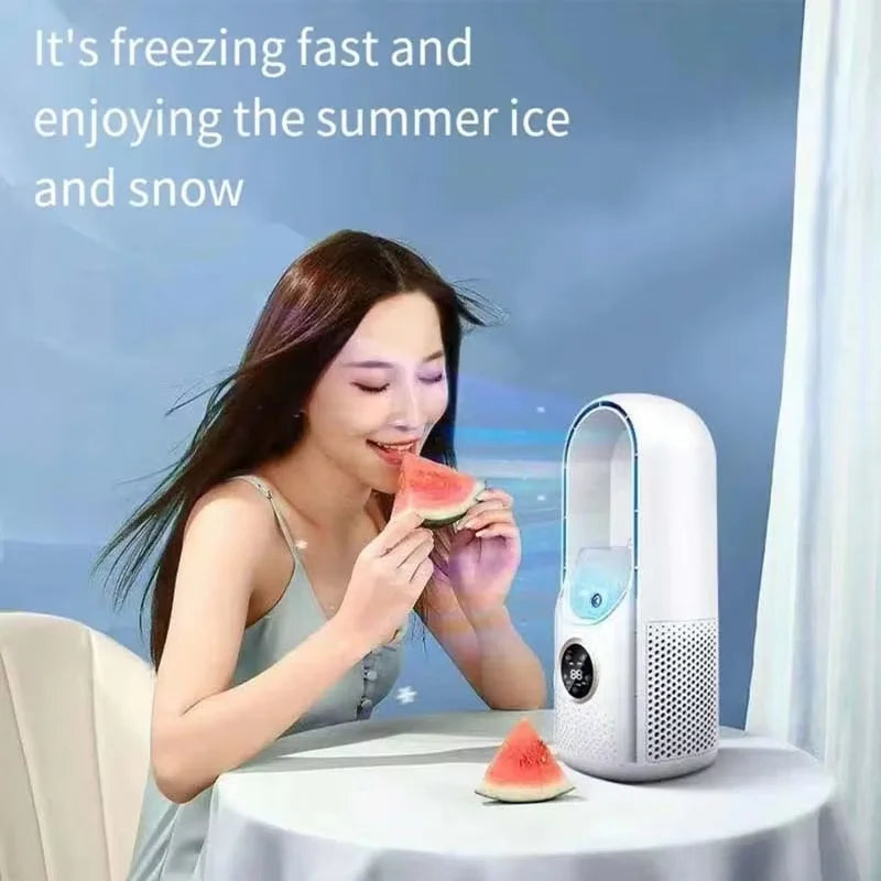 Household Spray Bladeless Fan Student Dormitory Usb Leafless Desktop Quiet Cooling Spray Fan Portable Table Lamp Leafless Fan Peaceful Pleasures Health and Wellness