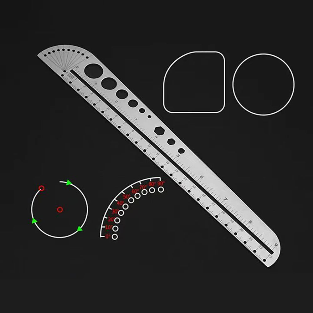 Multi Functional Scale Office Drawing Compass Protractor Hexagonal
