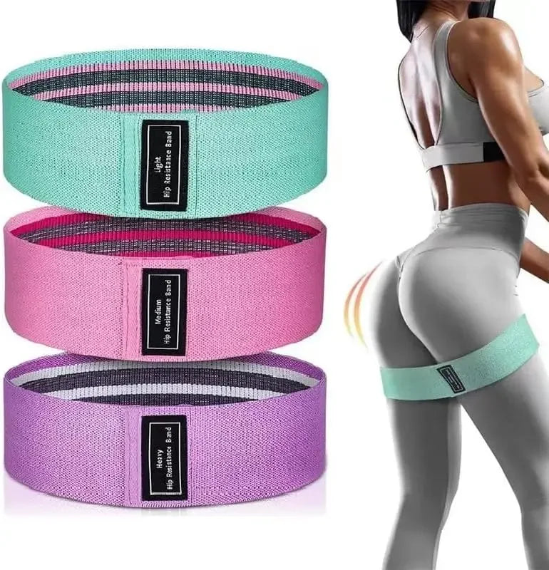 Fabric Resistance Bands Set – Legs, Butt & Yoga | 3 Levels
