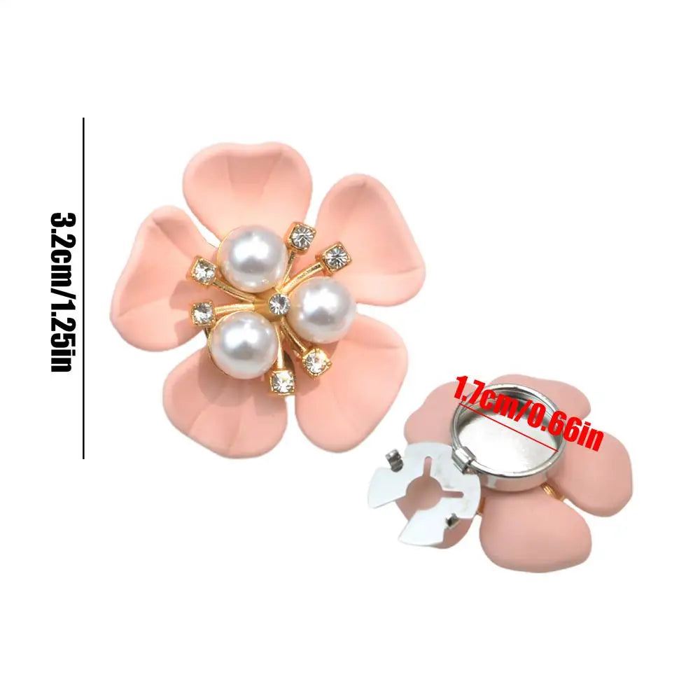 Button Covers for Women Blouses Floral Pearl Fancy Accessories Rhinestone Button Covers for Women for Dress Tuxedo Blouses Peaceful Pleasures Health and Wellness CN Pink
