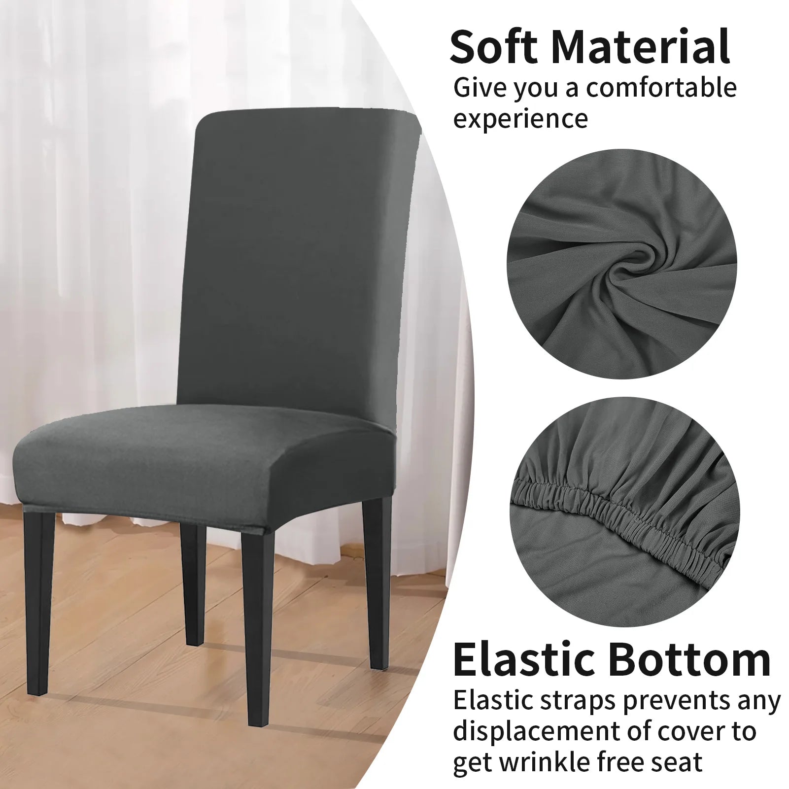 Dining Room Chair Cover Set of 8/4 High Stretch Slipcover Removable NonSlip Seat Protector for Home Party Hotel Wedding Ceremony Peaceful Pleasures Health and Wellness