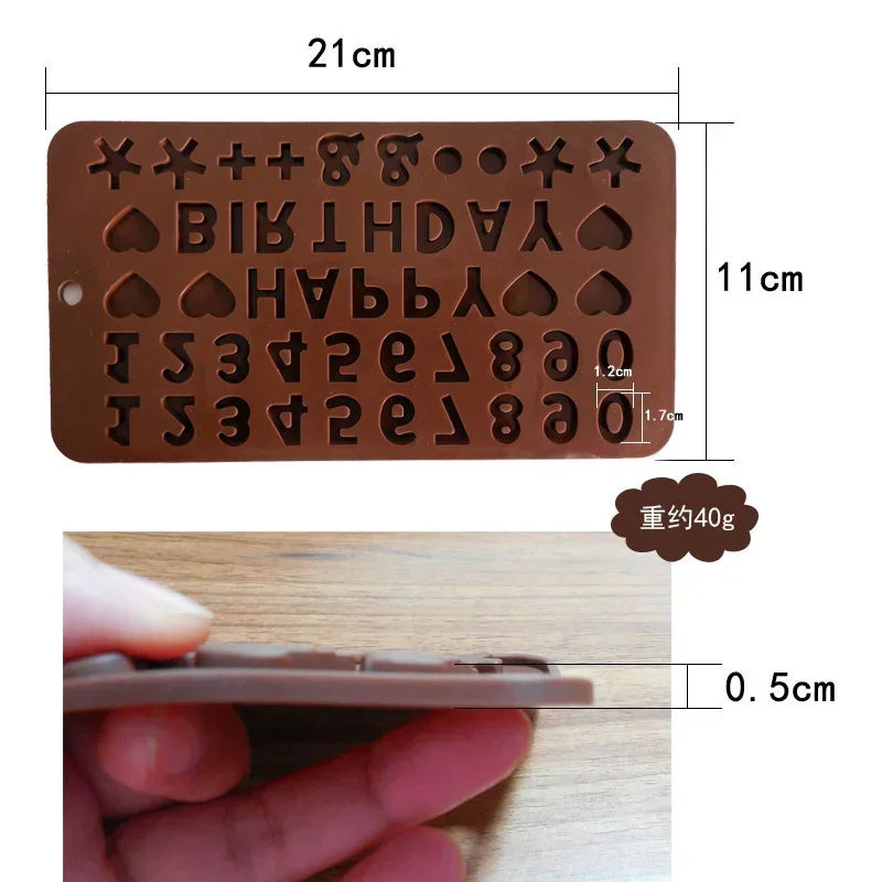 Number & Letter Silicone Baking Mold – Chocolate & Cake