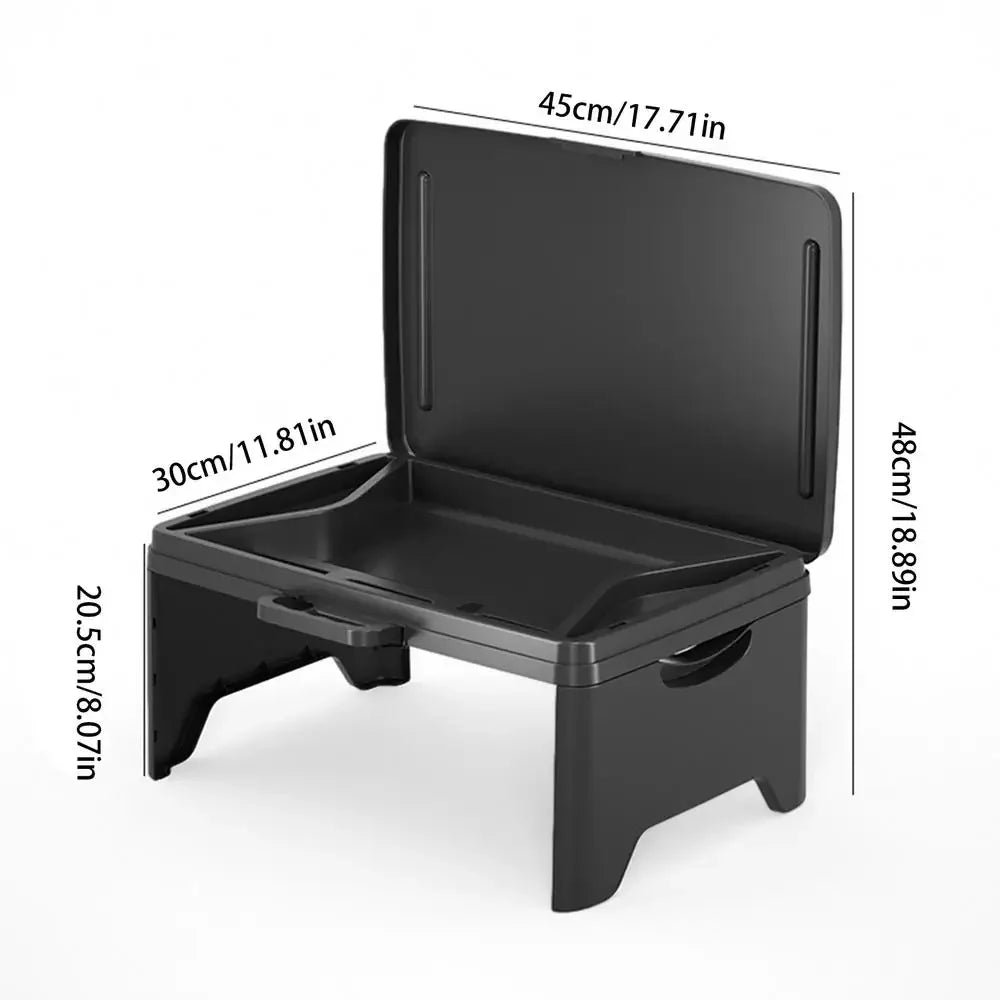 1PC Car mounted small table board, portable, foldable dining table for easy storage, student dormitory space saving table Peaceful Pleasures Health and Wellness black