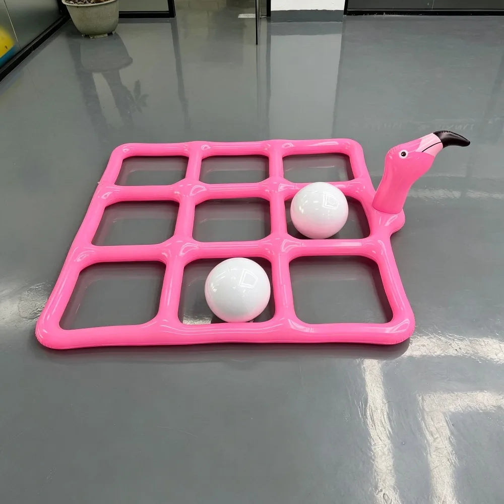 Flamingo Inflatable Tic-Tac-Toe Pool Game Set | Family Fun