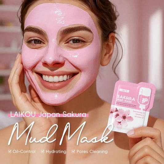 LAIKOU Sakura Clay Mud Mask – Hydrating & Oil Balancing 5g Clay Mud Face Mask Oasis Select