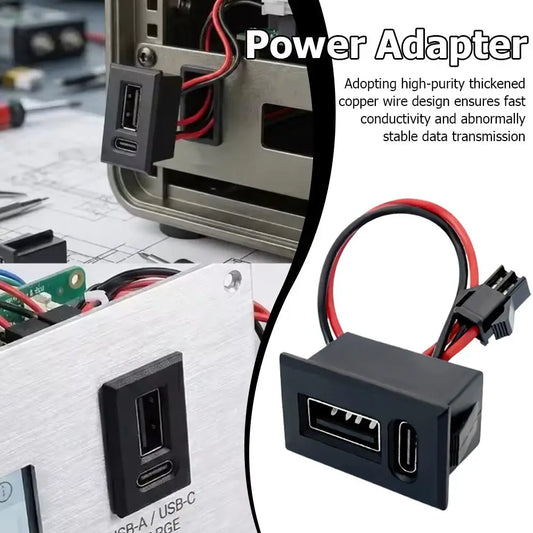 Dual USB-A & USB-C Panel Socket Module with Cable – 11cm USB Panel Socket Oasis Select
