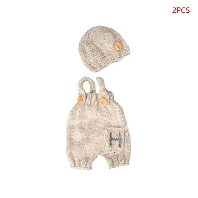 Newborn Photography Prop Baby Pants & Hat Set | 0–3 Months