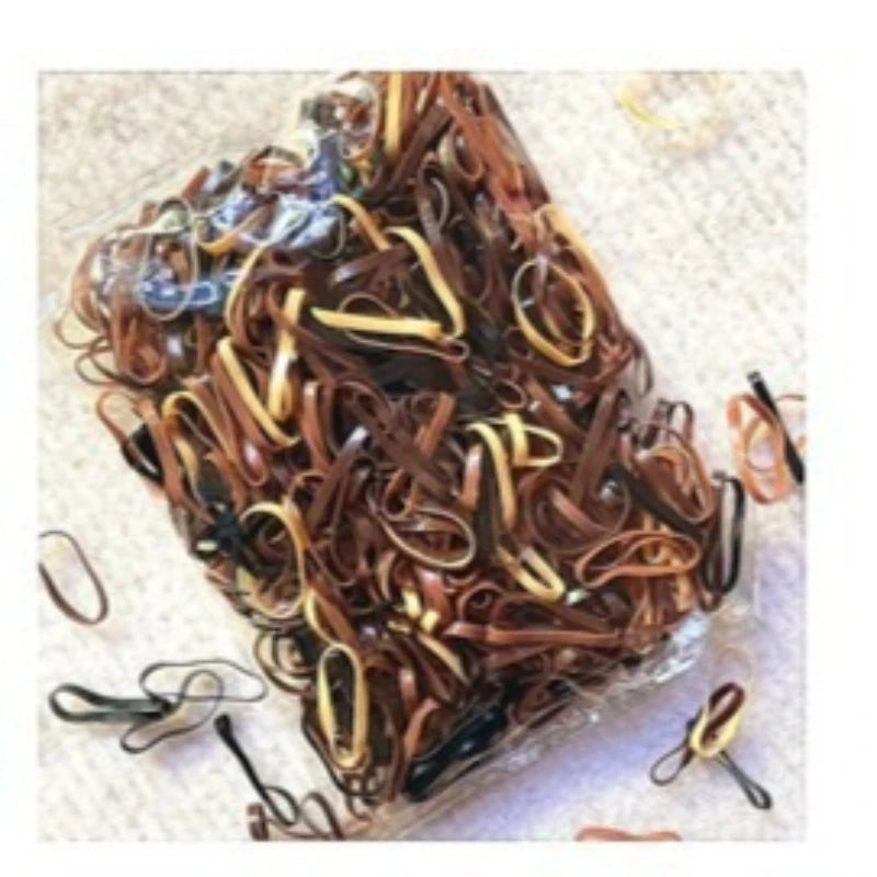 100-Pack Coffee Brown Elastic Hair Ties | Ponytail Holders