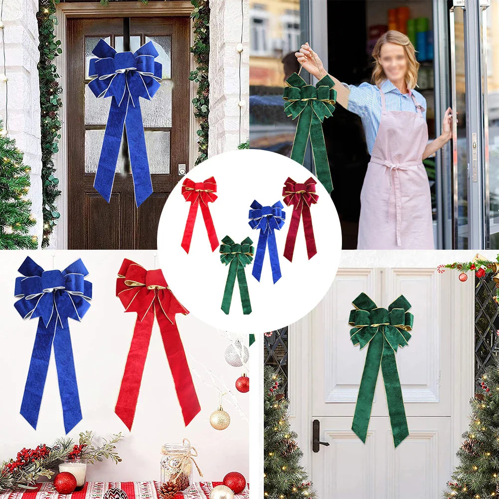 Christmas Flannelette Bow | Xmas Tree & Party Decor