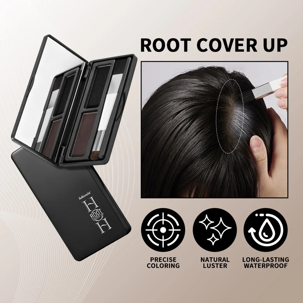 2in1 Hair Dye Palette with Brush Black Brown Coffee Long Lasting Temporary Hair Coloring Covered White Hairs Hairline Waterproof Peaceful Pleasures Health and Wellness