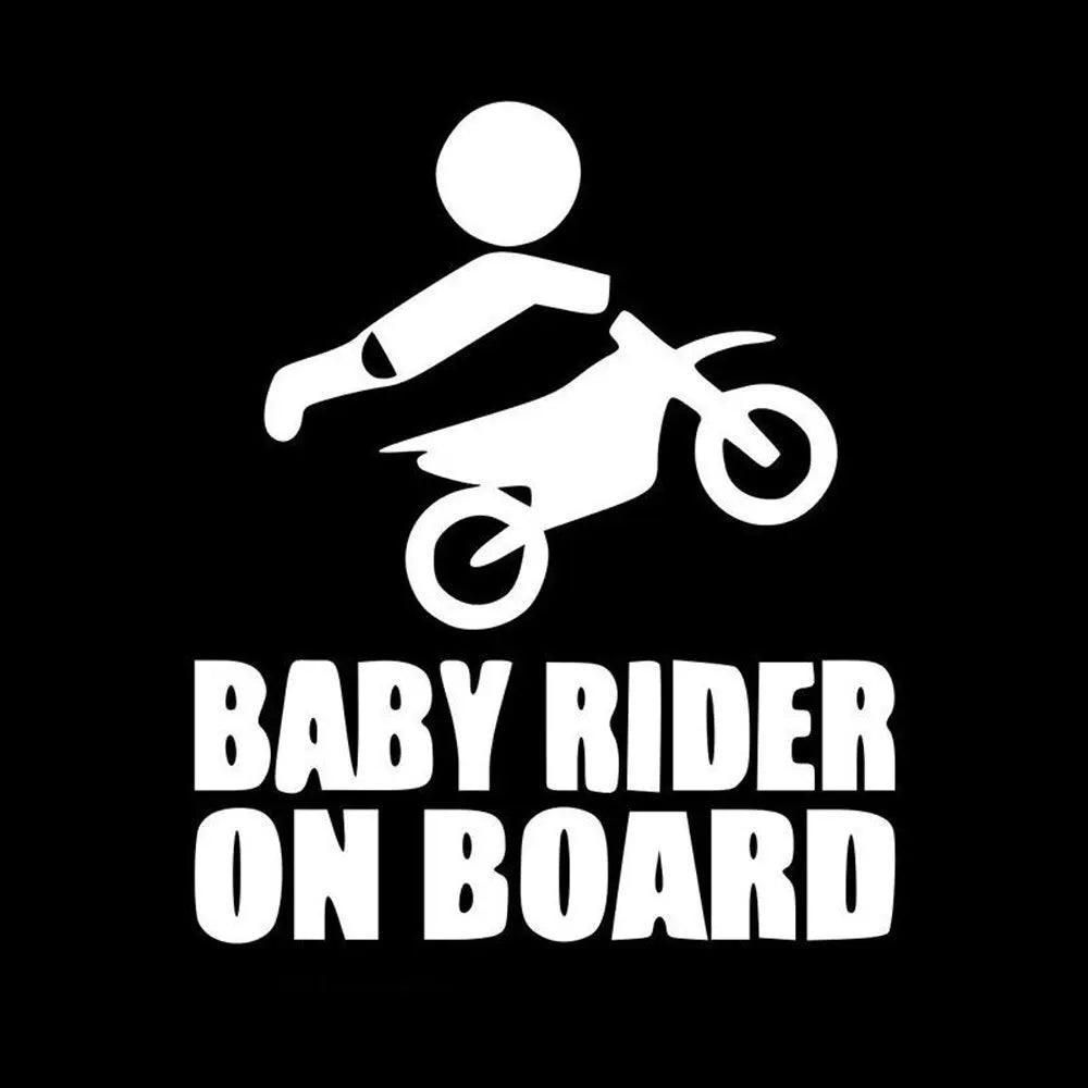 16cm x 14cm BABY RIDER ON BOARD Car Bumper Truck Sticker Funny Warning Decal Peaceful Pleasures Health and Wellness