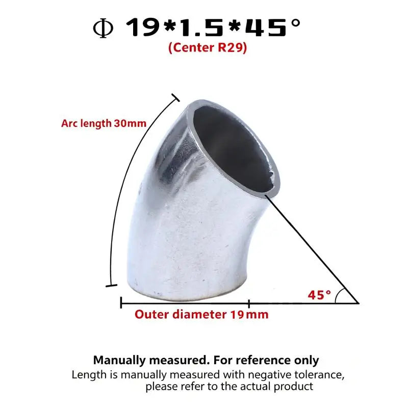 304 SS Sanitary 45° Butt Weld Elbow | Food Grade 16–80mm OD