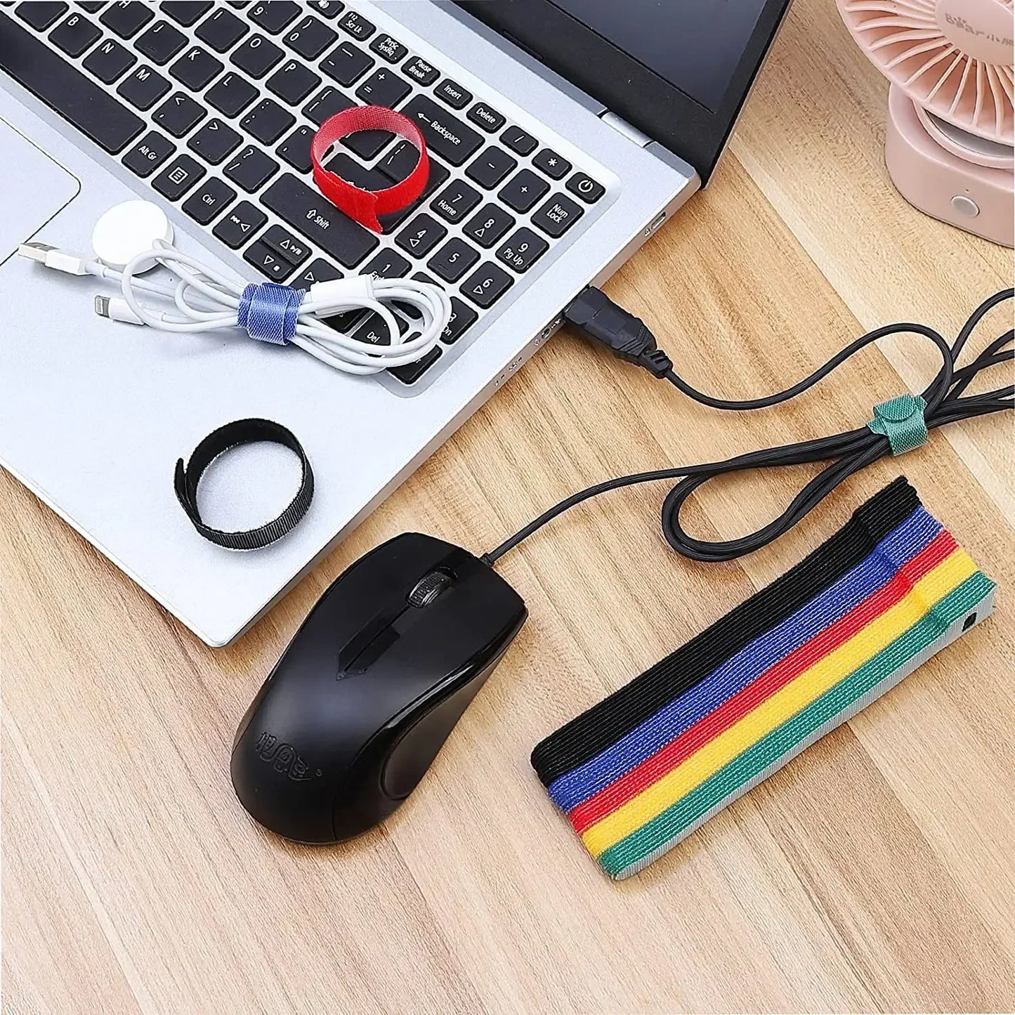Self-Adhesive Hook & Loop Cable Straps 50pcs – Reusable Nylon