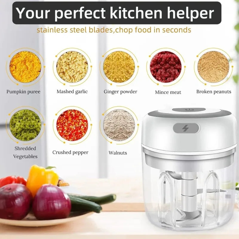 USB Electric Mini Food Chopper – Garlic, Veggie & Meat