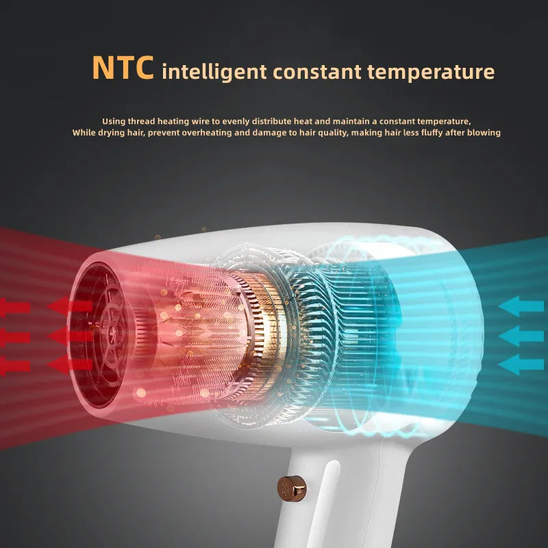 Non Perforated Wall Mounted Hair Dryer 1300W High-Power Fast Drying Negative Ion Hotel And Guesthouse Home Bathroom Hair Dryer Peaceful Pleasures Health and Wellness