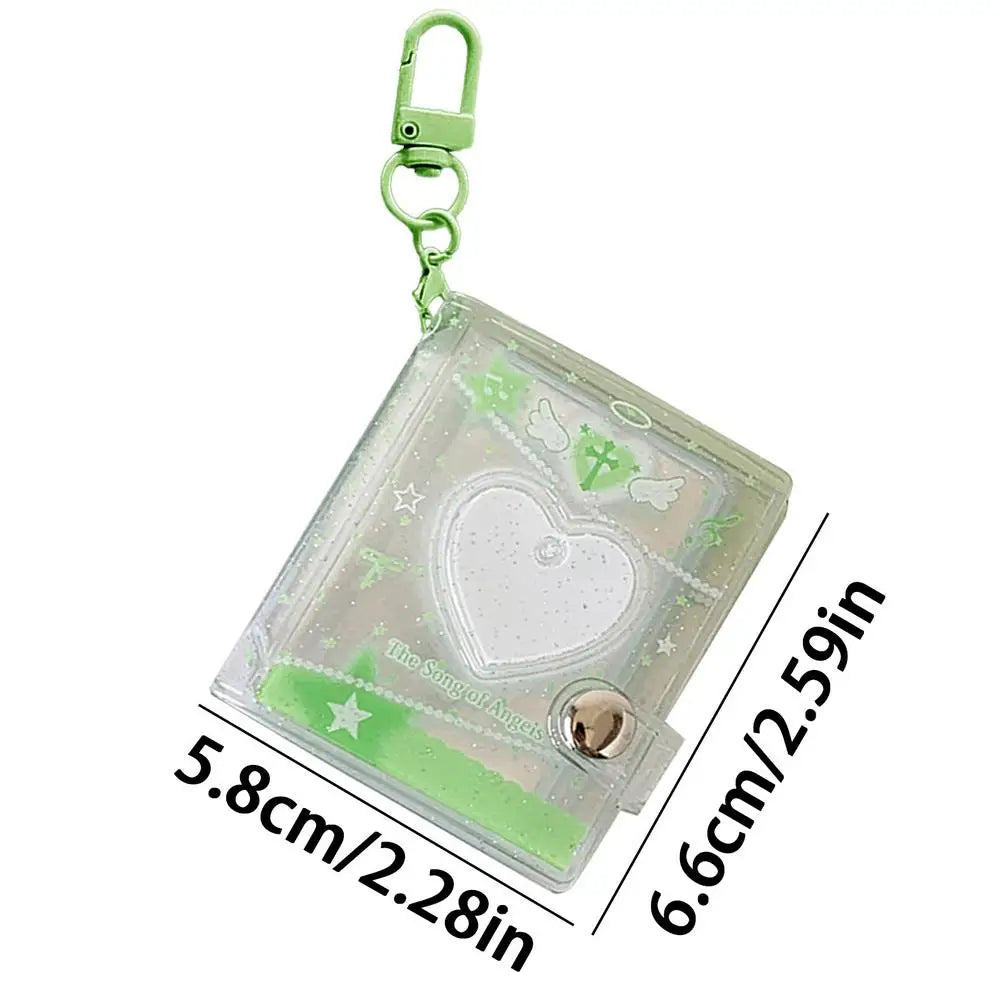 Mini Heart Keychain Photo Album – 24 Pocket PVC Picture Holder