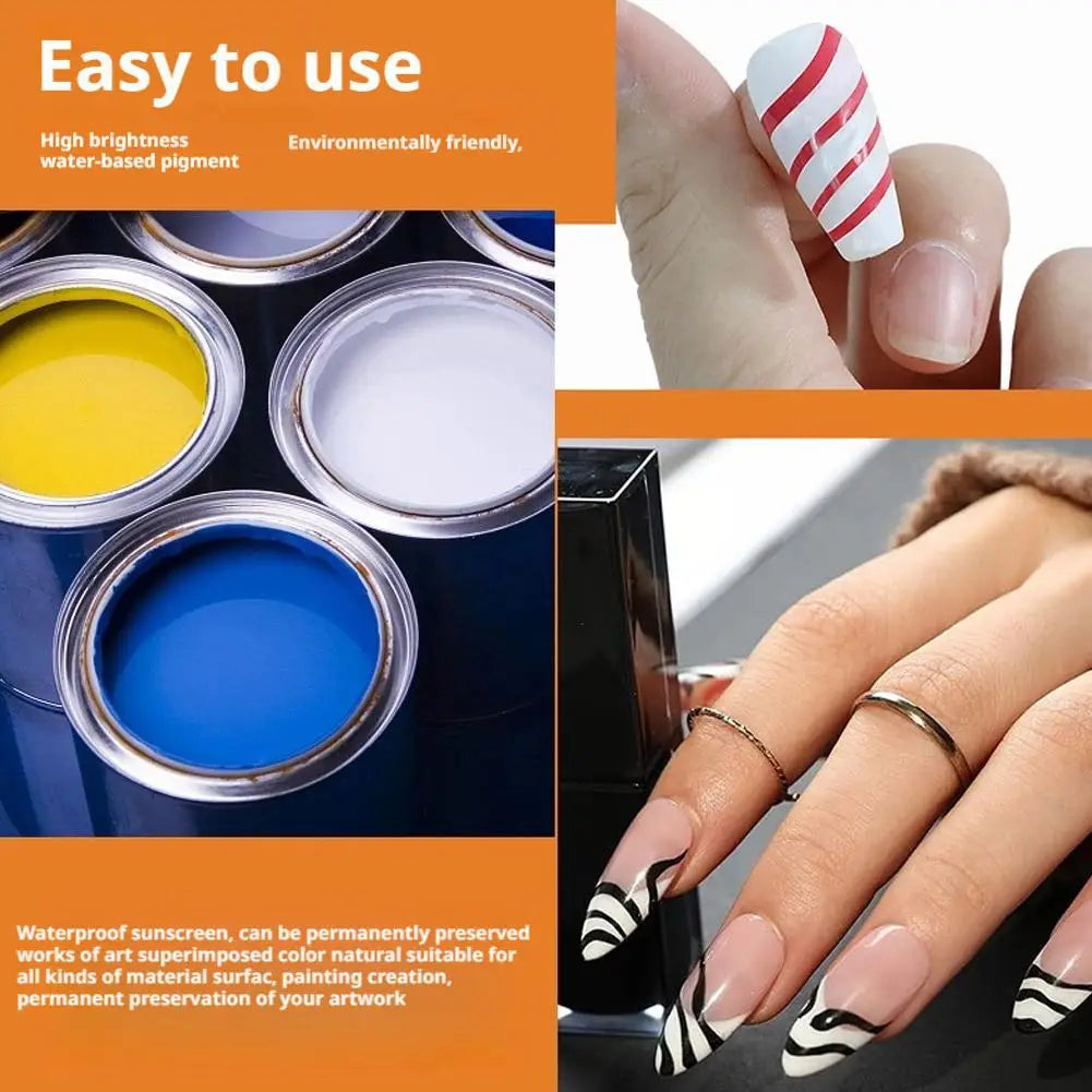 Graffiti Nail Art Pen Set Quick-drying DIY Nail Art Drawing Pen Abstract Line Manicure Tool Painting Liner For Salon Nail Art Peaceful Pleasures Health and Wellness