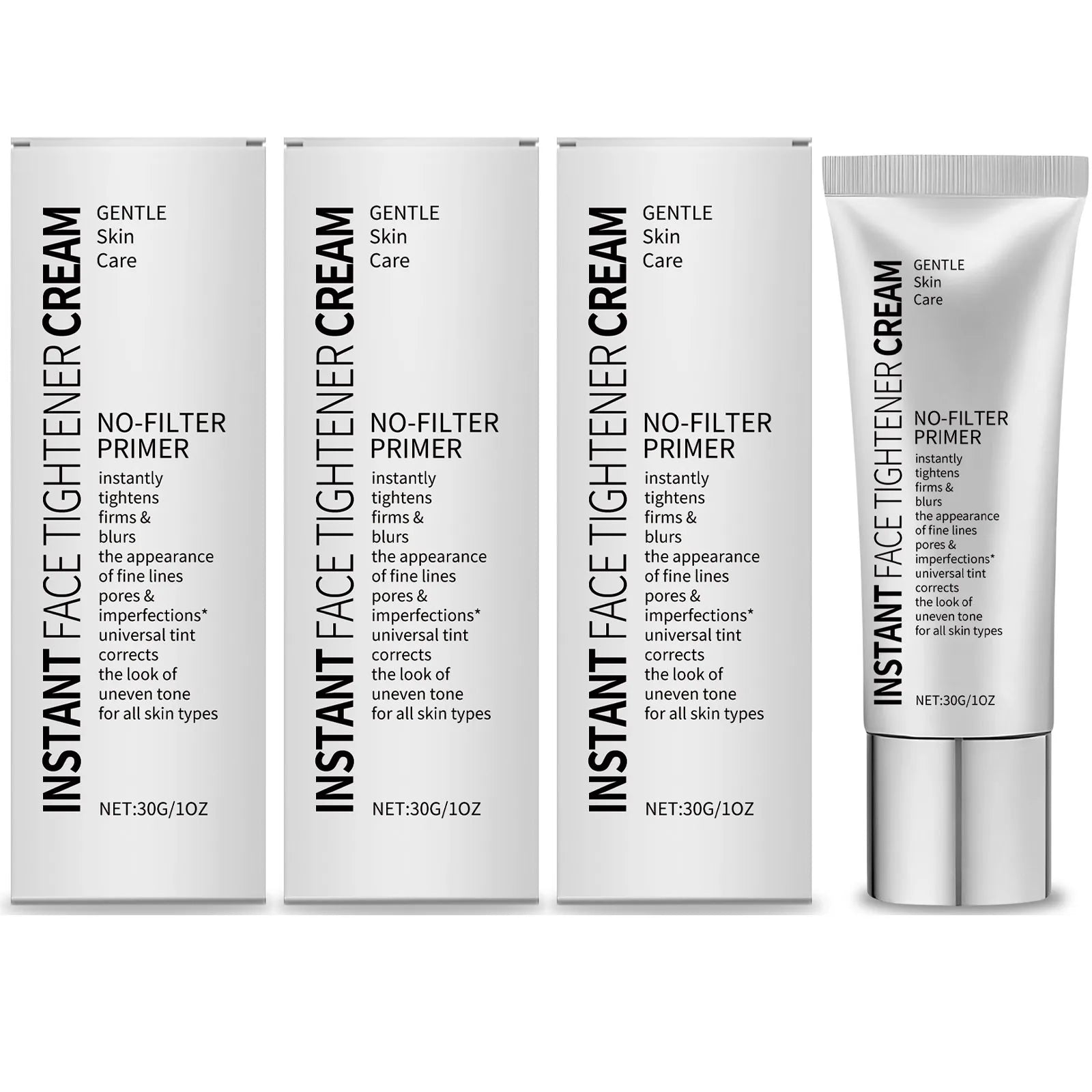 Instant Face Tightening Cream | Pore Minimizer & Makeup Primer Makeup Primer Cream Peaceful Pleasures Health and Wellness 3 x 30g Boxed