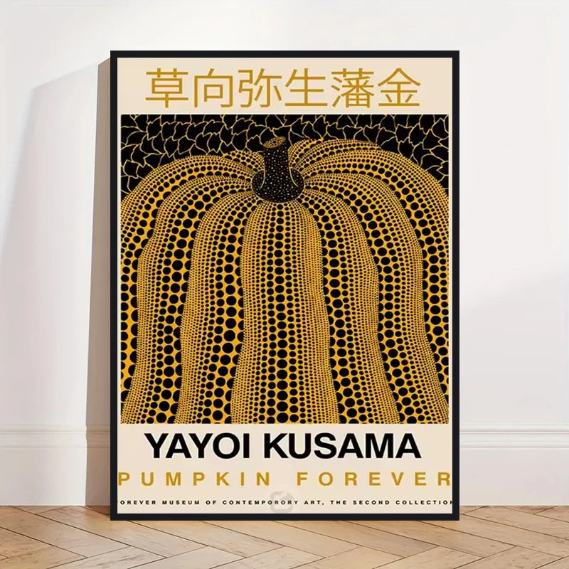 Yayoi Kusama Abstract Pumpkin Canvas Wall Art Print | Unframed