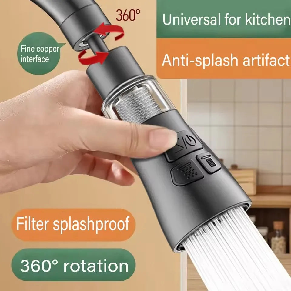 360° Rotating Faucet Extender Filter Aerator Splash Guard Nozzle