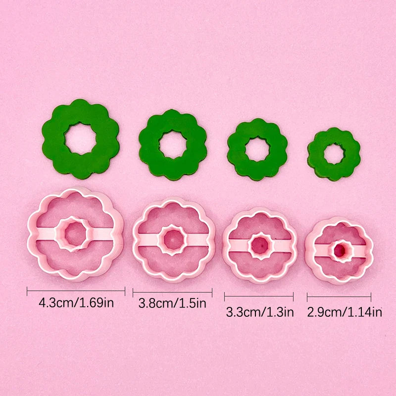 Christmas Tree & Wreath Polymer Clay Cutters – 4pc DIY Set