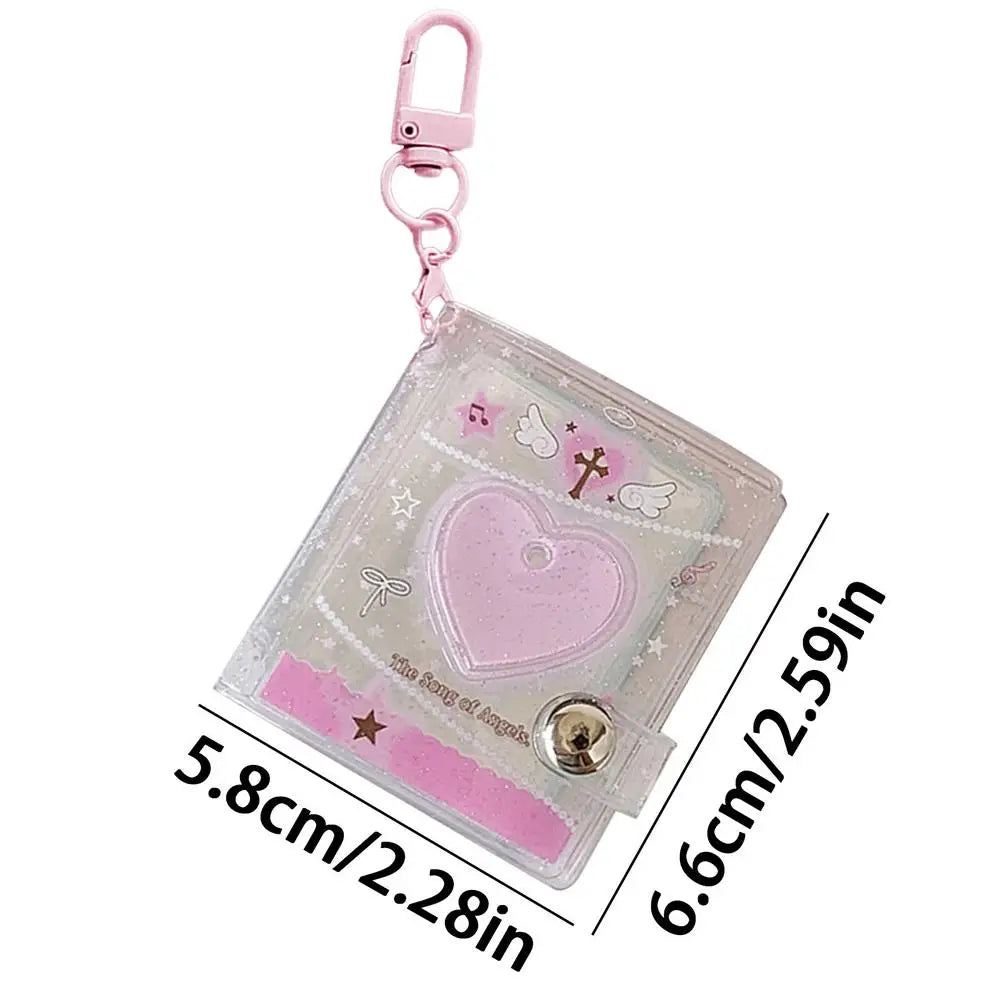 Mini Heart Keychain Photo Album – 24 Pocket PVC Picture Holder