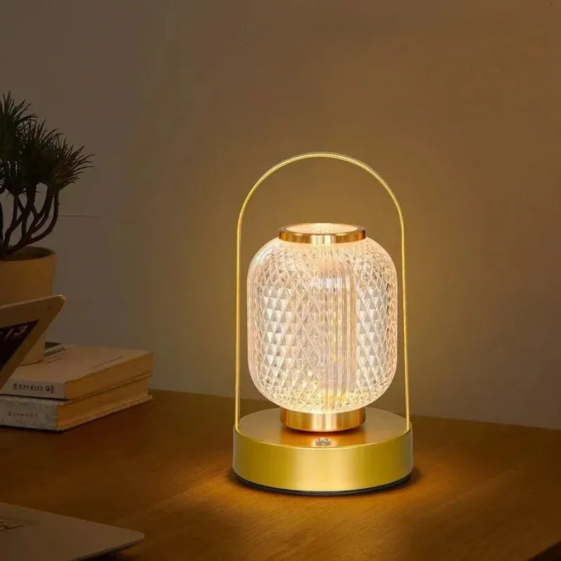 Retro Rechargeable LED Touch Table Lamp | USB Night Light