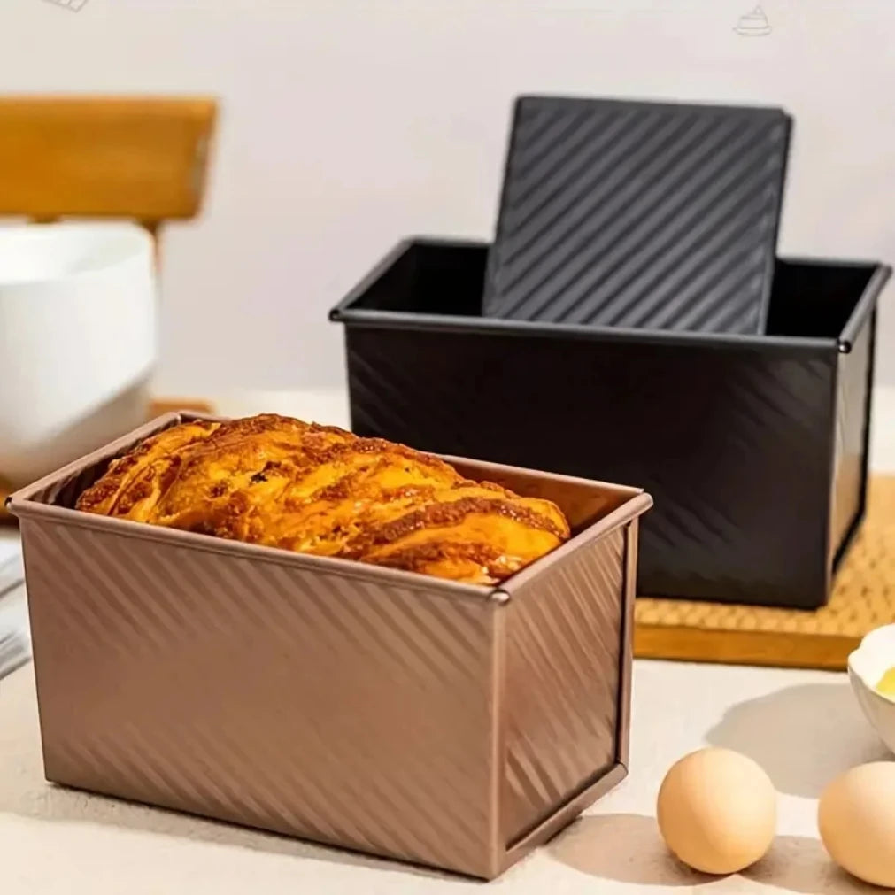 Pullman Loaf Pan with Lid – 1lb Non-Stick Carbon Steel Bread Pan