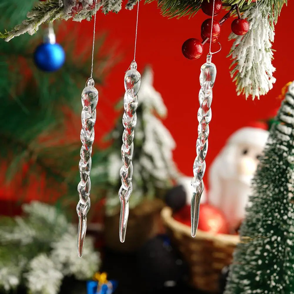 Christmas Tree Crystal Acrylic Ice Bar Pendant - Small Sparkling Hanging Charm Festive Holiday Christmas Decorative Ornament Peaceful Pleasures Health and Wellness
