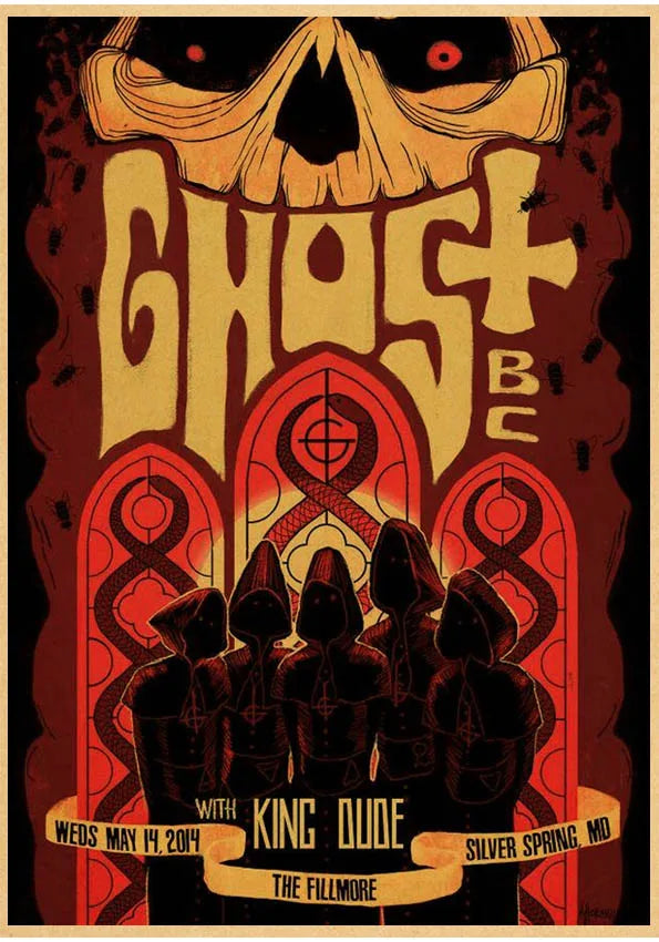 Ghost Band Retro Abstract Canvas Poster | Bar & Café Wall Art