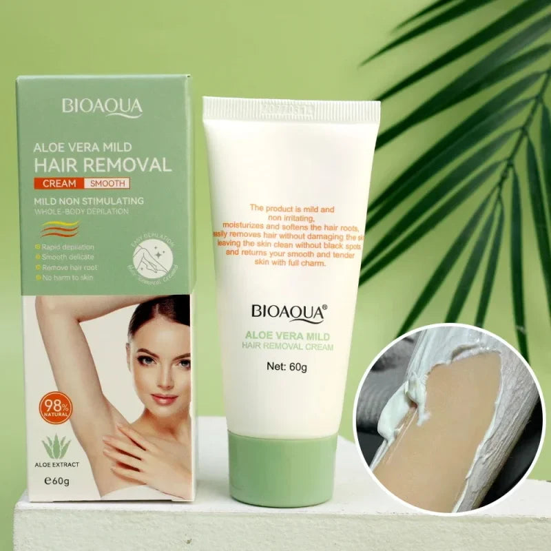 BIOAOUA Aloe Vera Hair Removal Cream – Gentle Body Depilatory