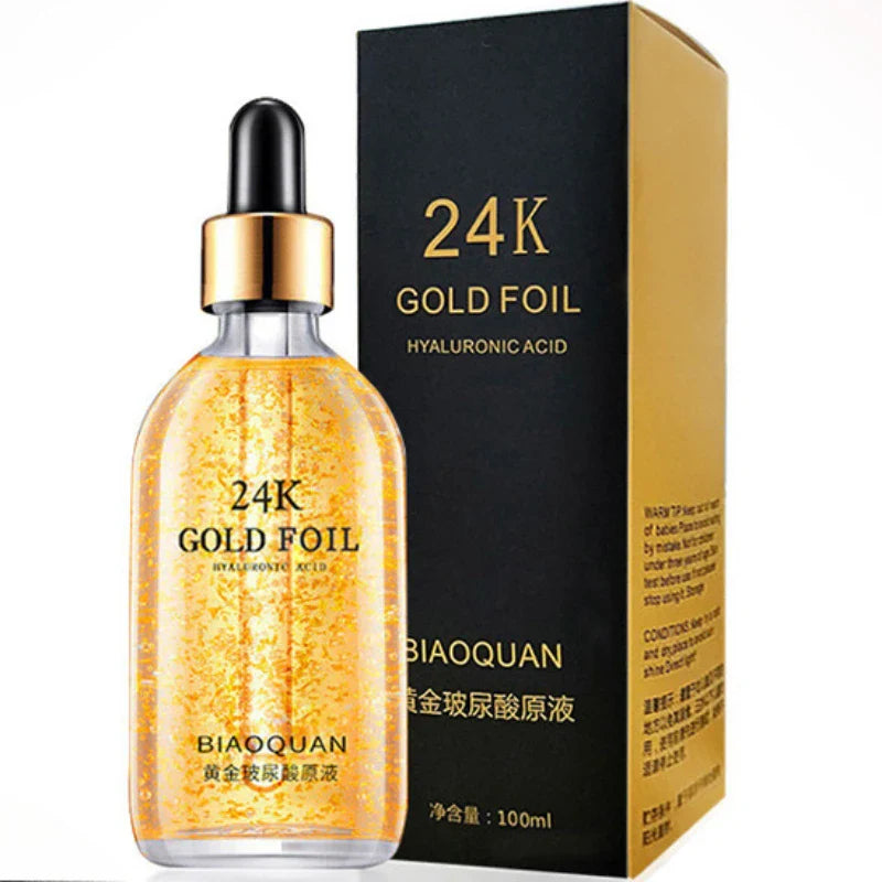 100ml 24K Gold Face Serum – Hyaluronic Acid & Pore Minimizer