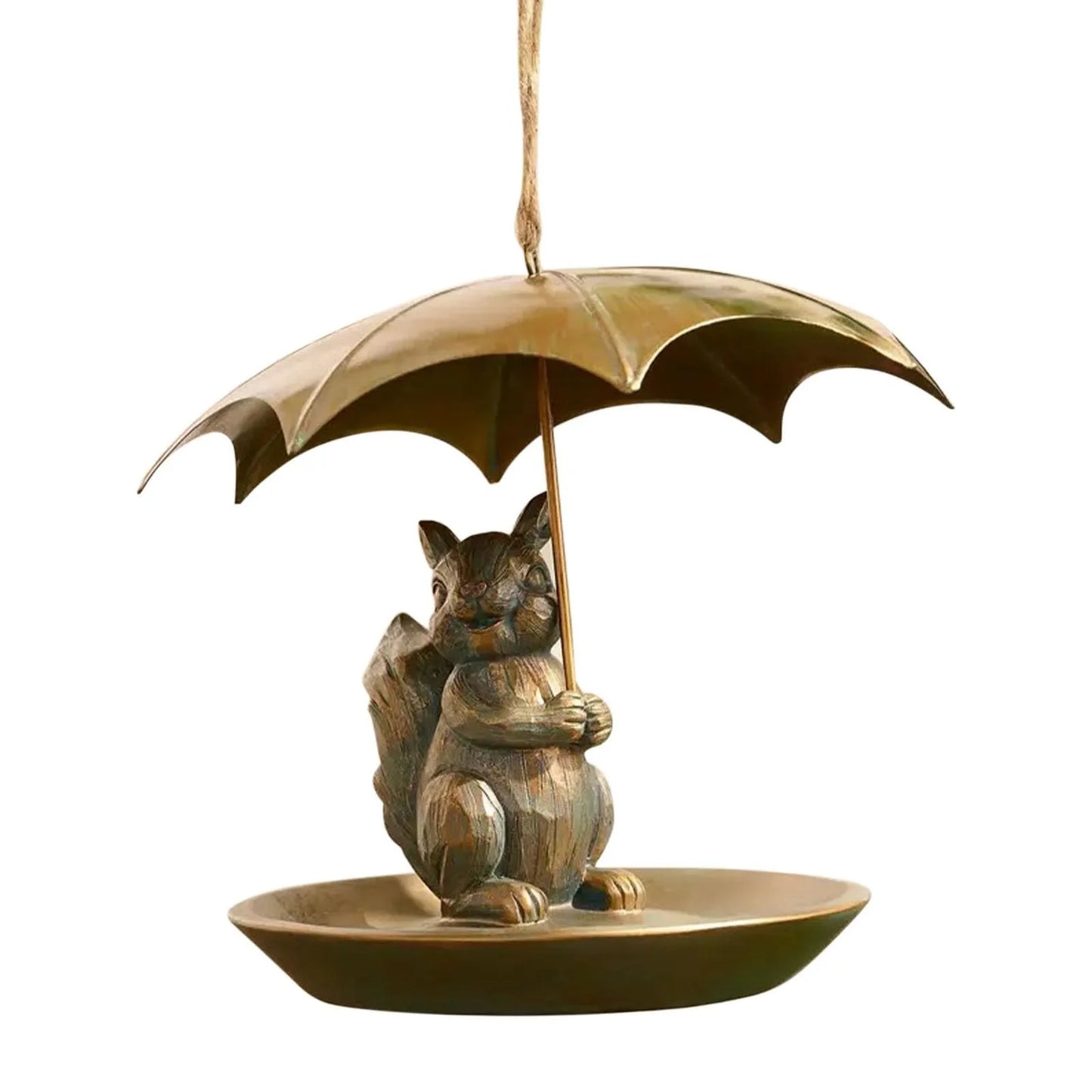Metal Bird Feeder with Umbrella – Squirrel Cat Dog Garden Decor