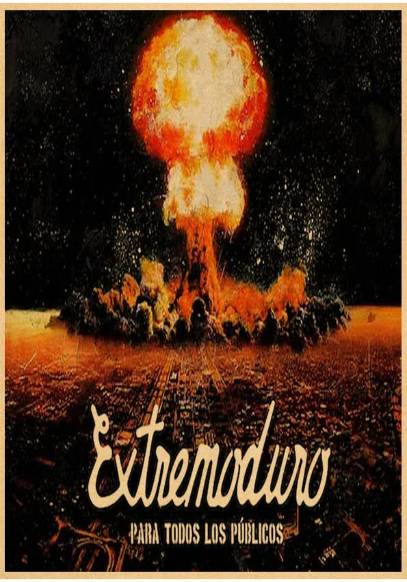 extremoduro Vintage Band Album Poster Coffee Bar Room Decor Living Room Retro Kraft Paper Wall Sticker Art Painting Peaceful Pleasures Health and Wellness 91034 40x50cm