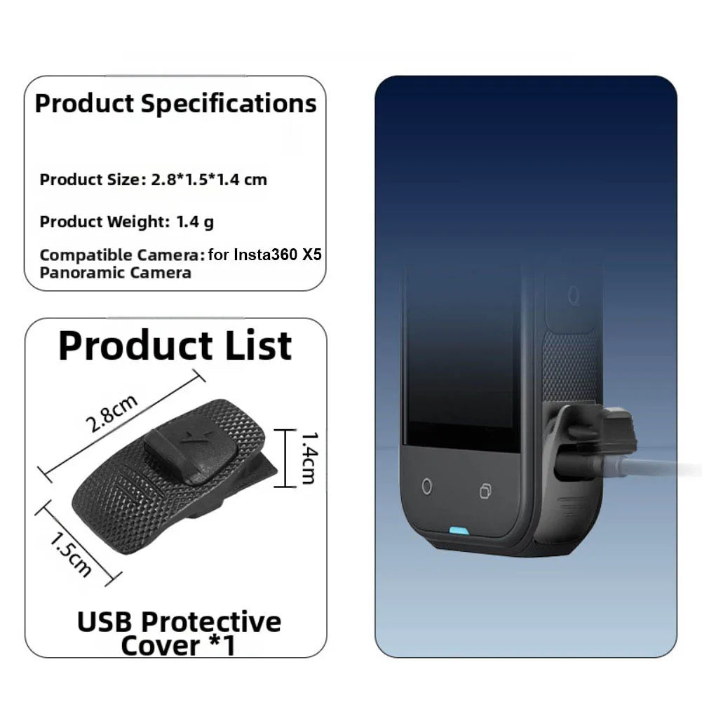 USB Charging Port Side Cover Insta360 One X5 Outdoor Rainproof