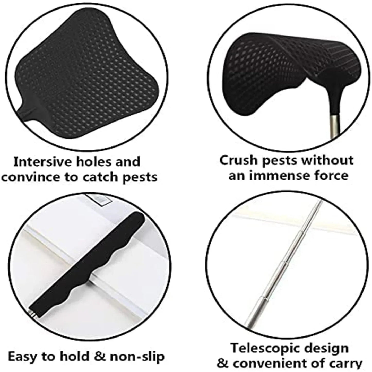Telescopic Fly Swatter – Retractable 25.6" Heavy Duty Swatter