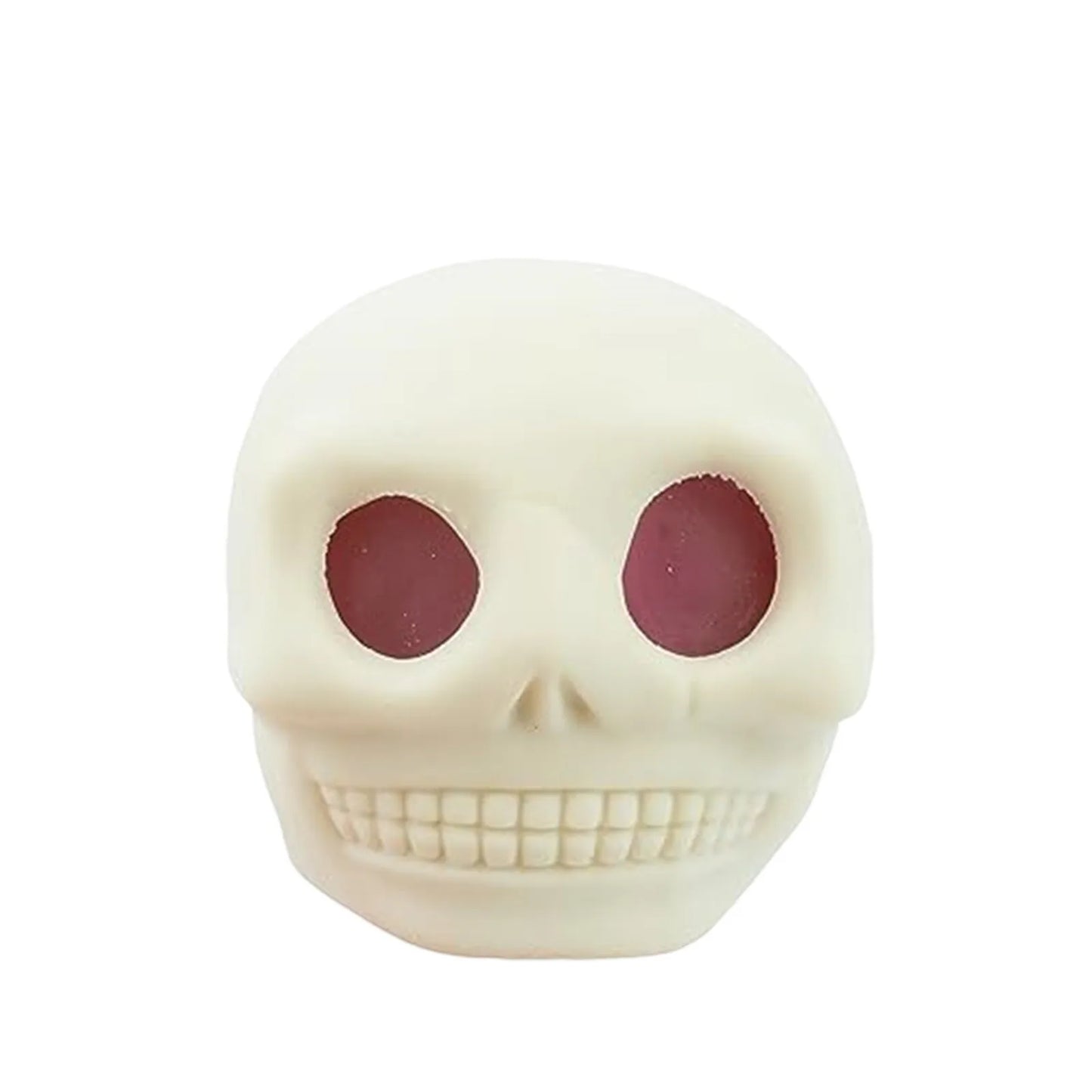 Halloween Squeeze Toys Skull Stress Ball Halloween Squishy Toys Skeleton Head Ugly Cute Bursting Eyes Wacky Creations Kid Toys Peaceful Pleasures Health and Wellness White One Size