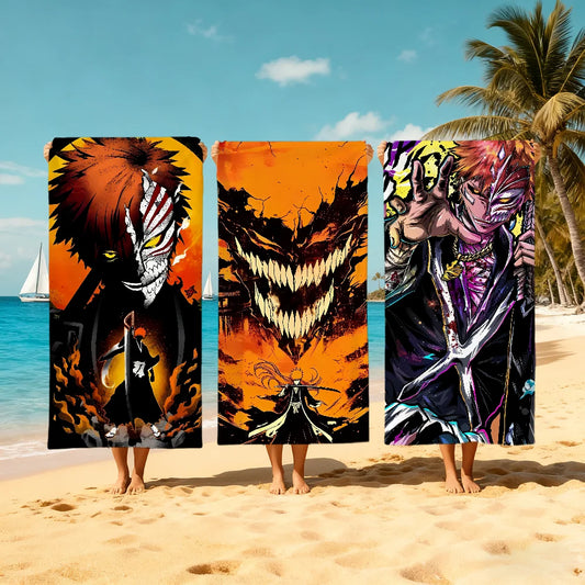 Bleach Ichigo Anime Beach Towel – Quick Dry Soft Multi-Size Anime Beach Towel Peaceful Pleasures Health and Wellness