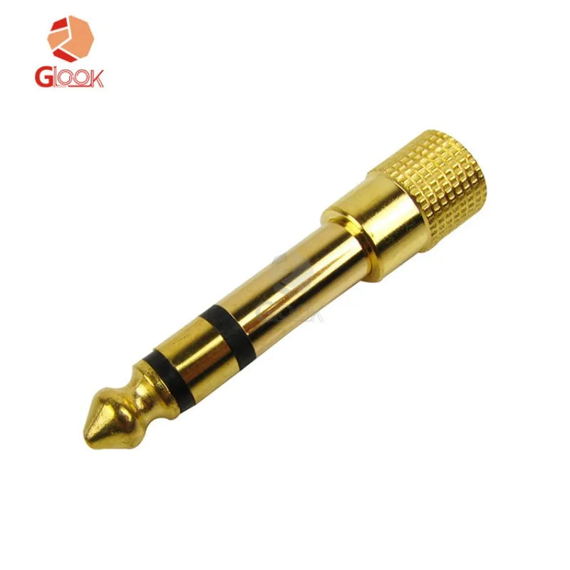 Electric Guitar Adapter Plug 3 5 Female 6 Male Gold-plated