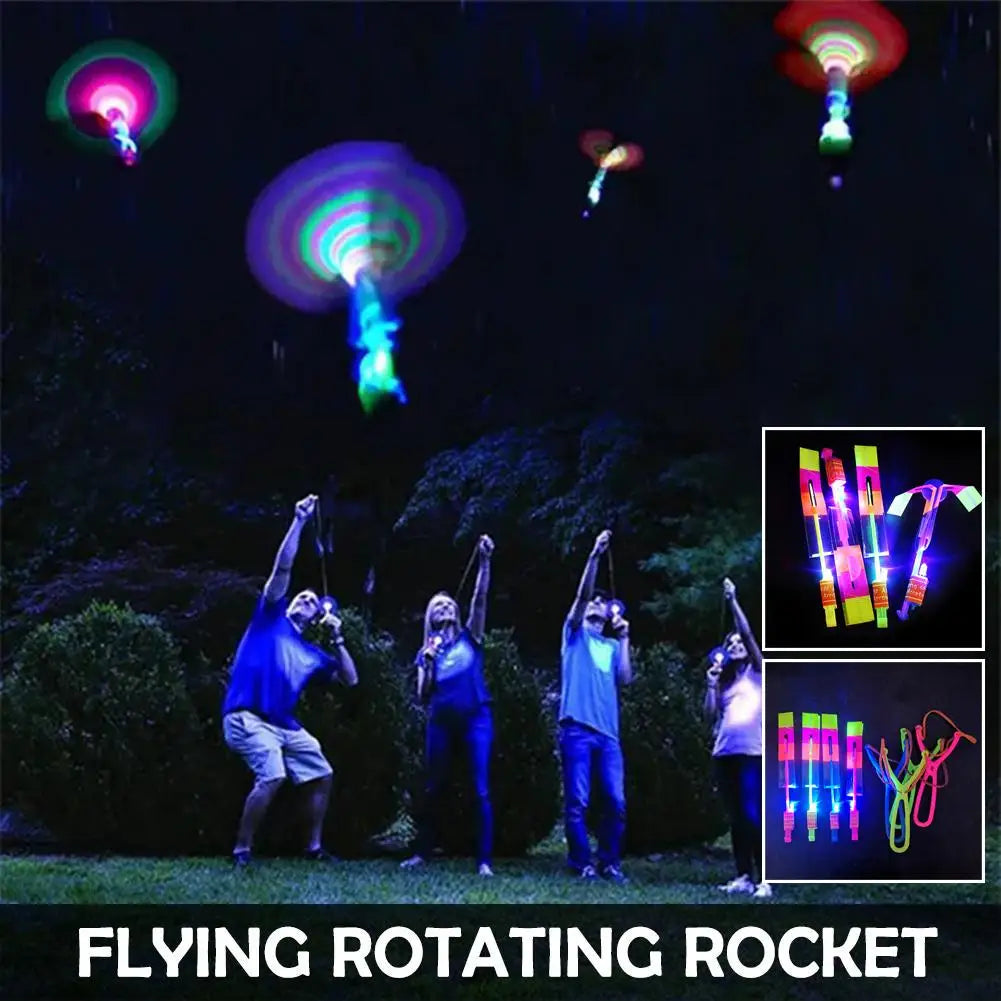 10pcs LED Light Rockets with Slingshot Launchers Peaceful Pleasures Health and Wellness