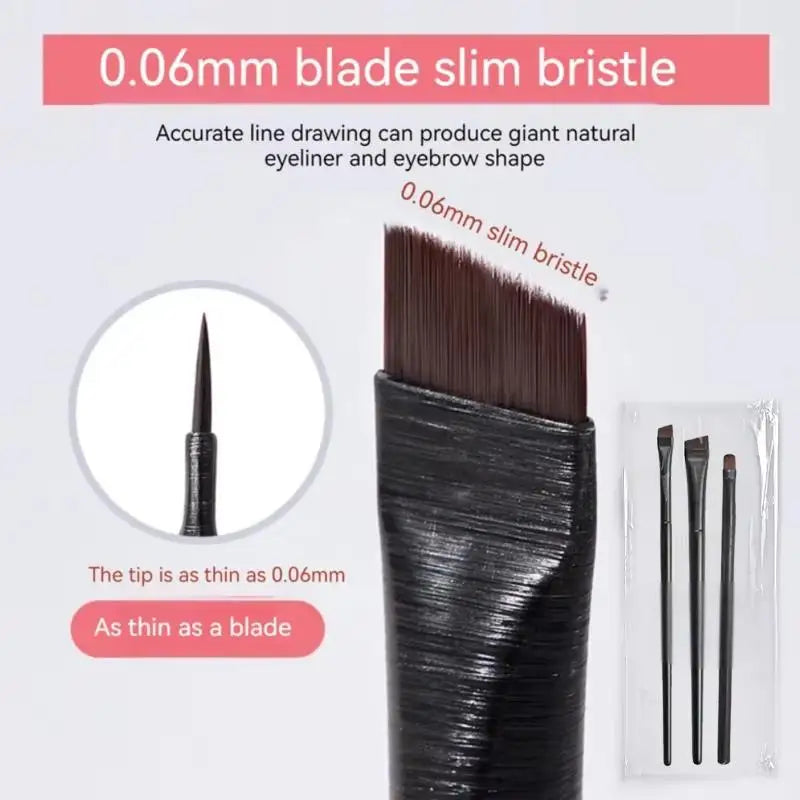 3-Piece Soft Eyeliner, Eyebrow & Contour Makeup Brush Set