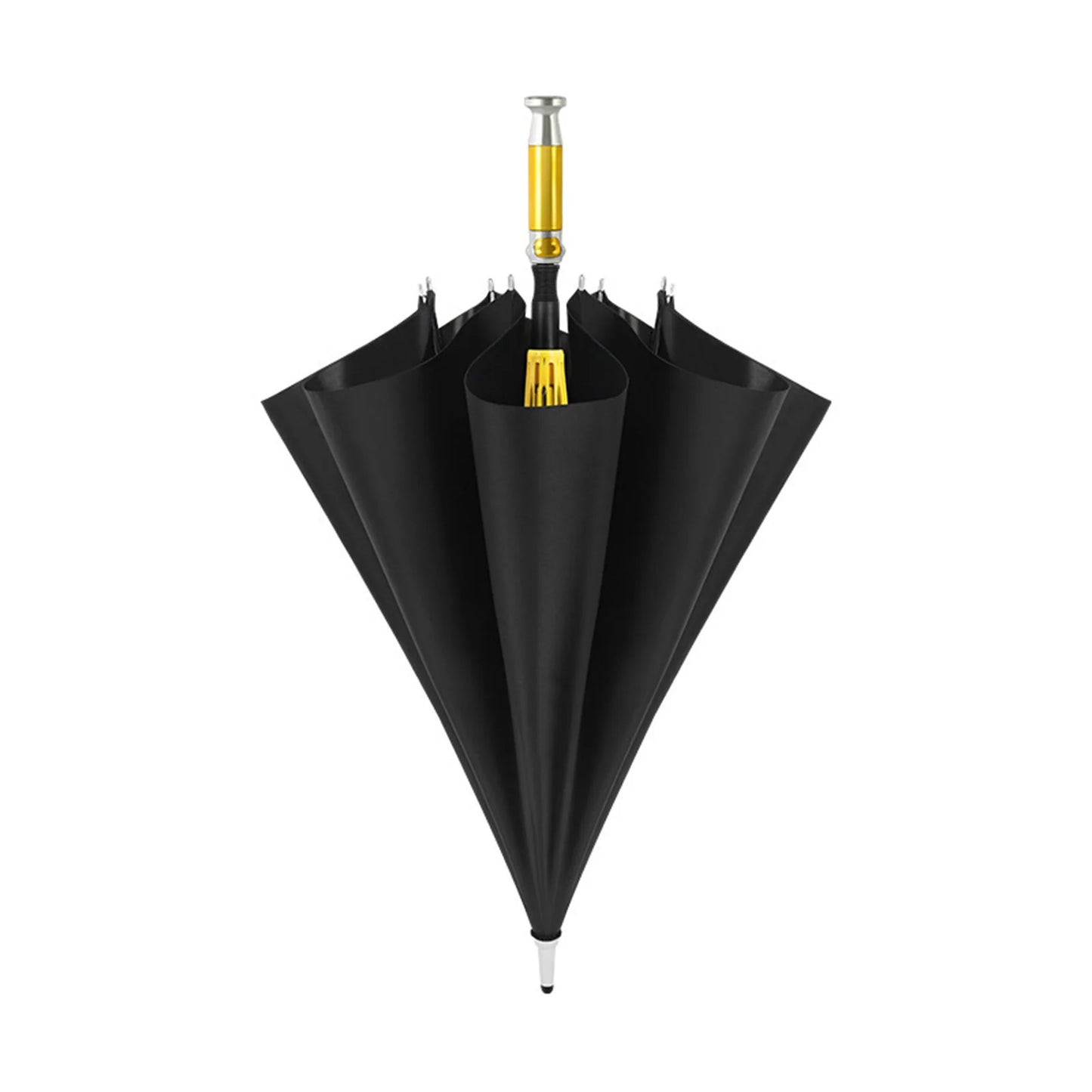 Straight Handle Automatic Umbrellas Double Layer Sun Protection Business Umbrellas Lightweight Long Handle Thickened Umbrellas Peaceful Pleasures Health and Wellness Upgrade Black