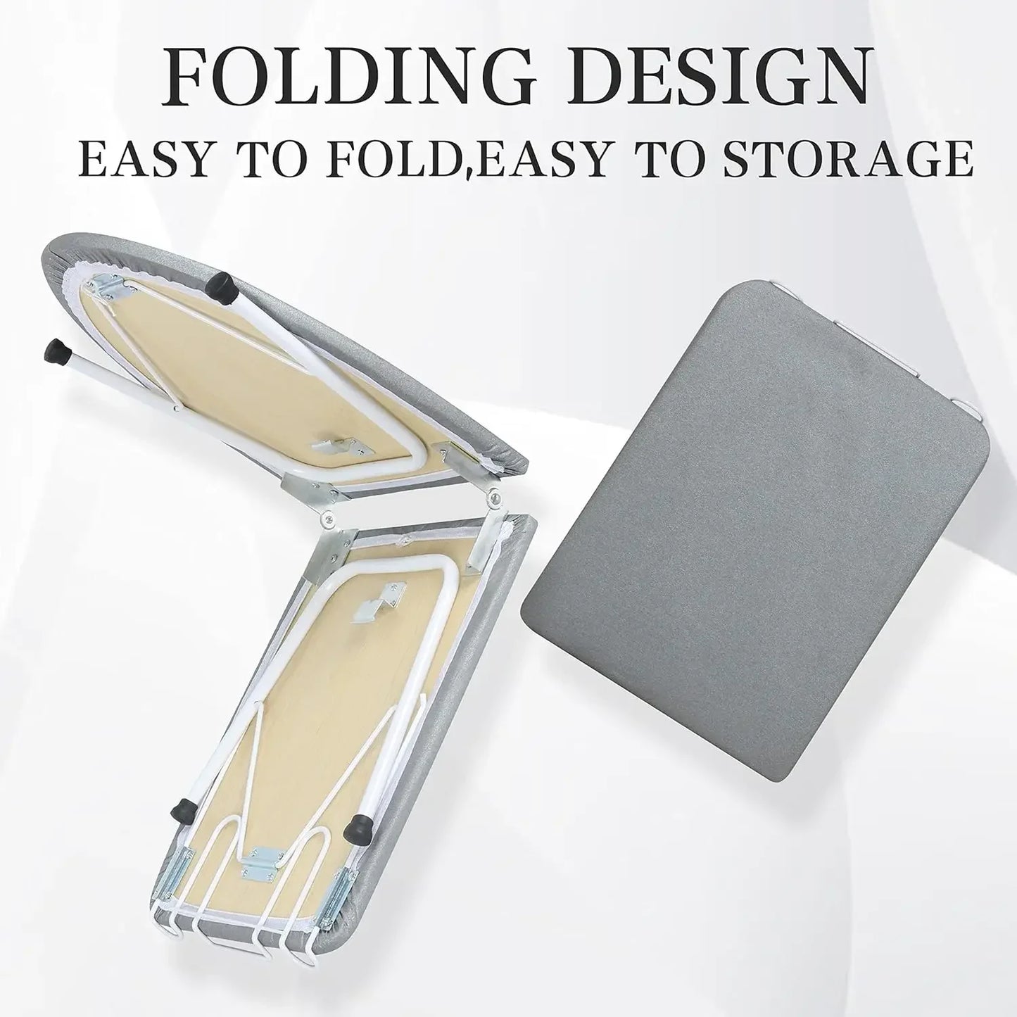 Portable Foldable Ironing Board with Heat Resistant Cover, 31.5x11.8x7 Inches, Grey - Space-Saving Design Peaceful Pleasures Health and Wellness