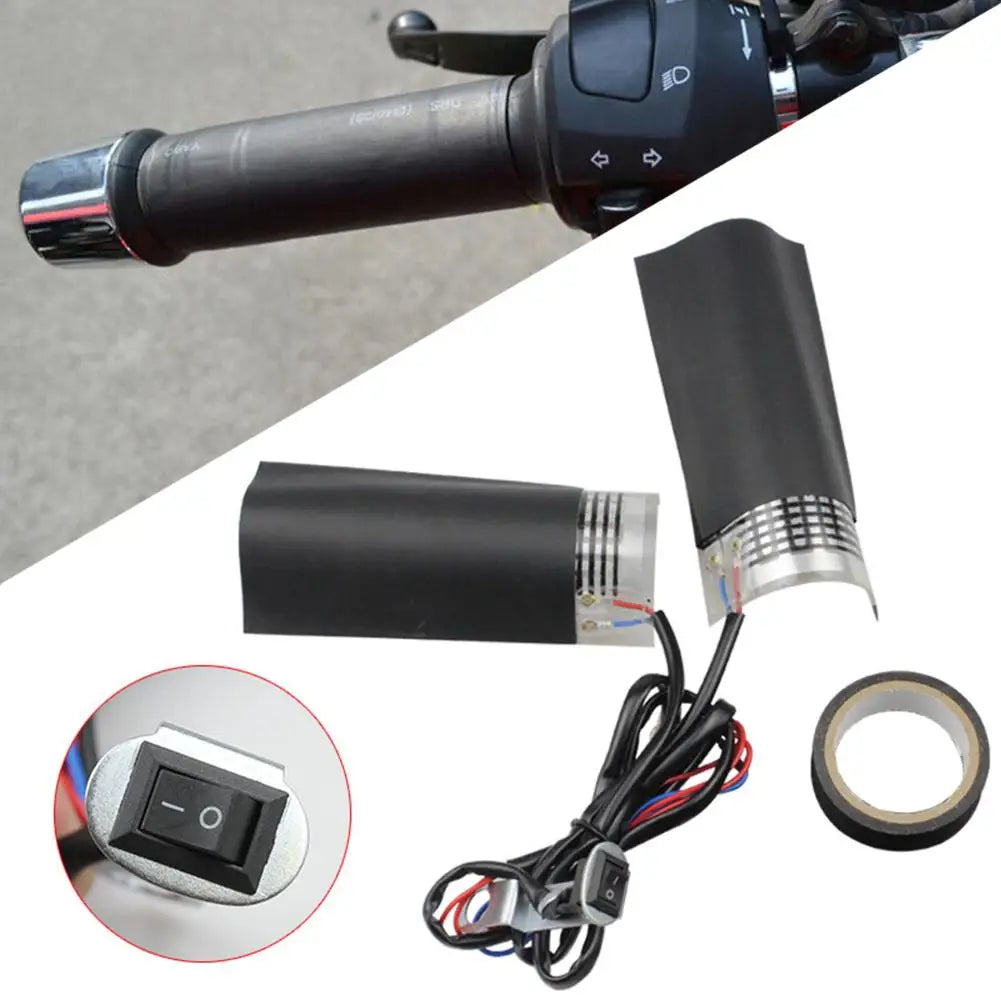12V Motorcycle Heated Handlebar Grip Kit | Winter Hand Warmer Heated Handlebar Grips Peaceful Pleasures Health and Wellness