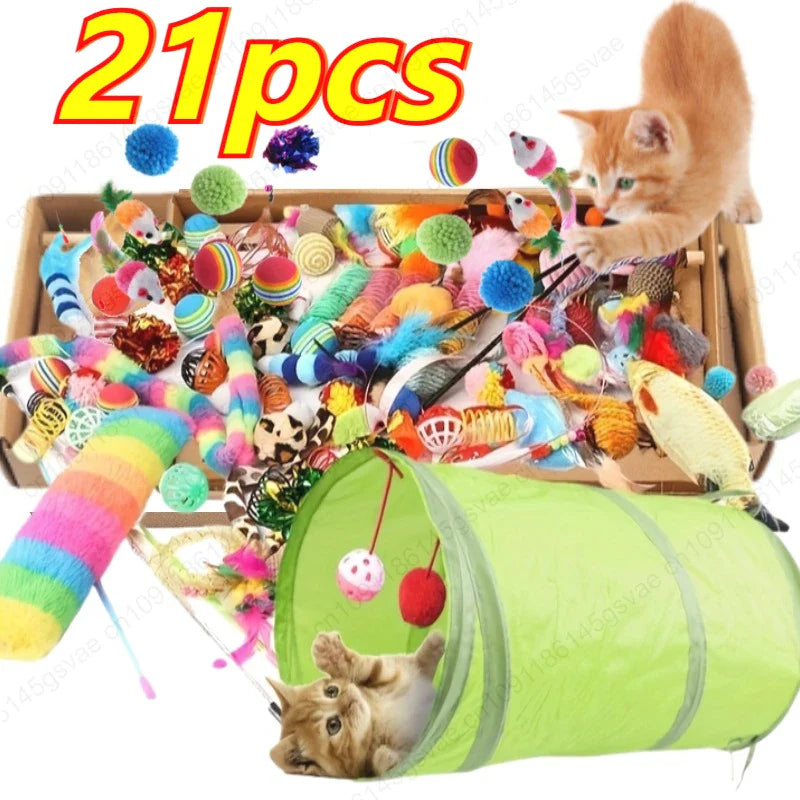 Interactive Cat Toy Variety Pack – Sisal Mouse & Bell Ball Set