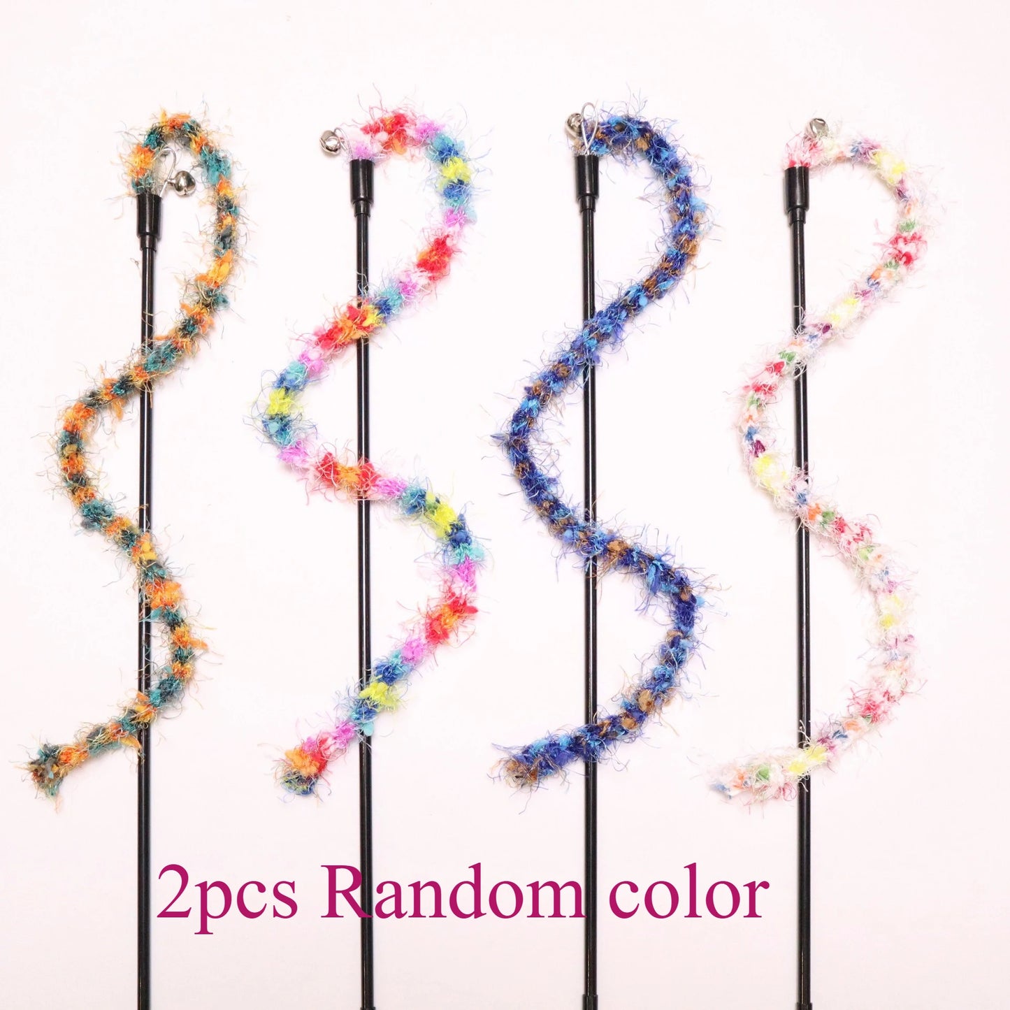 Colorful Plush Rope Cat Teaser Wand Toy | 2/3/4 Pack