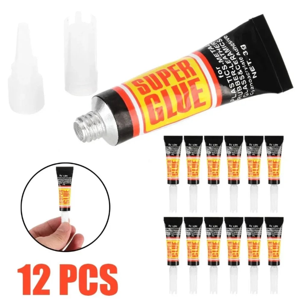 3/12 Epoxy Resin Pcs Super Glue Liquids Tube 502 Quick Repair Plastic Metal Nail Shoe Superglue Strong Adhesive Uv Sealers Peaceful Pleasures Health and Wellness