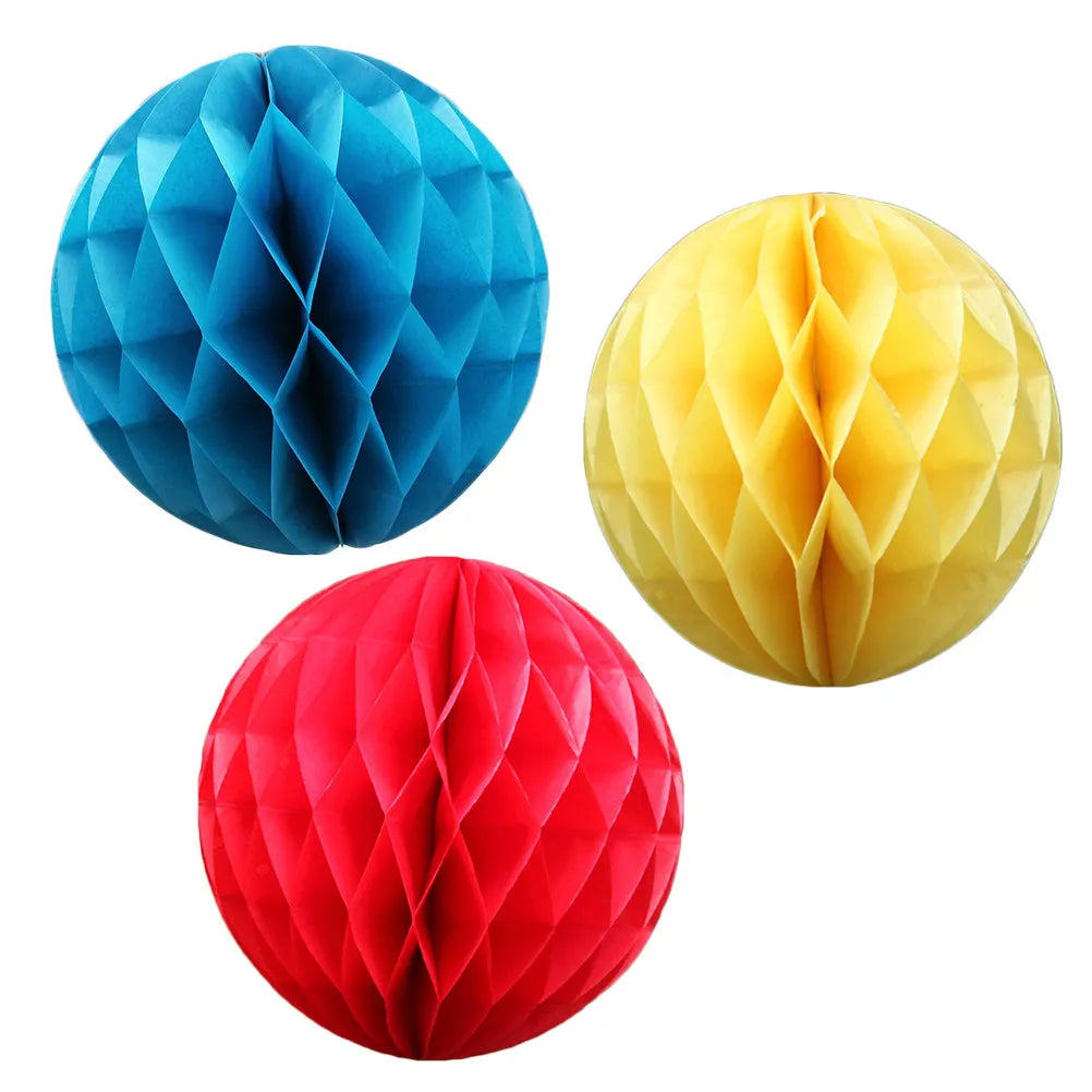 3Pcs 8 Inch Wedding Paper Ball Decor Honeycomb Lanterns for Party Festival Christening Dinner Show Hallway Wall Tree Decoration Peaceful Pleasures Health and Wellness