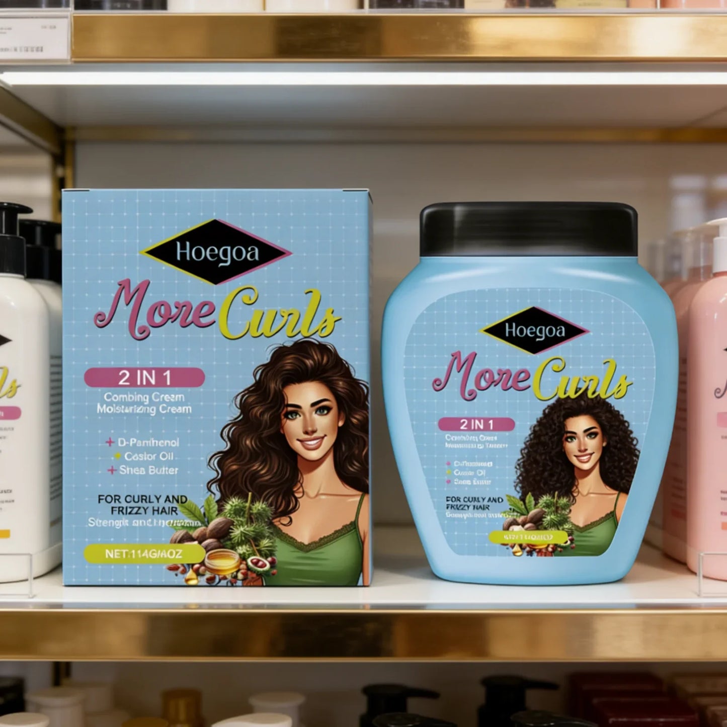 Hoegoa 2-in-1 Combing Cream – Anti-Frizz & Shine 114g