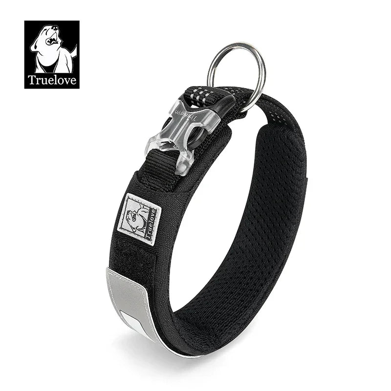 Truelove Pet Collar Reflective Multifunctional Personalized Dog Collar DuPont Soft Breathable Adjustable for Large Dogs TLC5611 Peaceful Pleasures Health and Wellness Black S-neck-35-45cm China Mainland